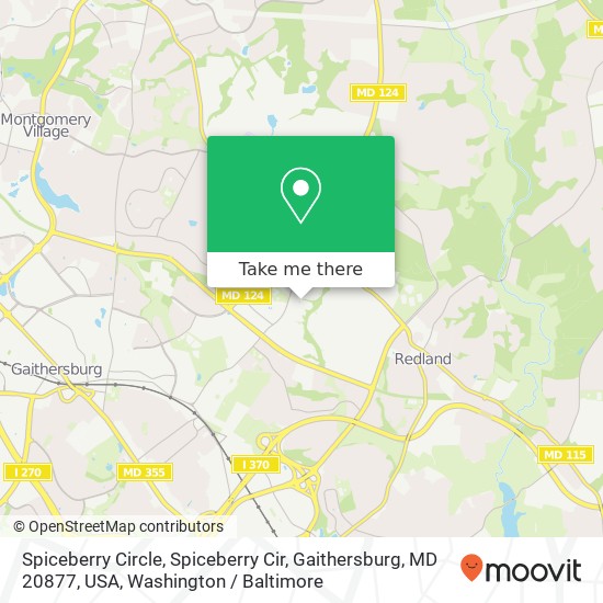 Mapa de Spiceberry Circle, Spiceberry Cir, Gaithersburg, MD 20877, USA