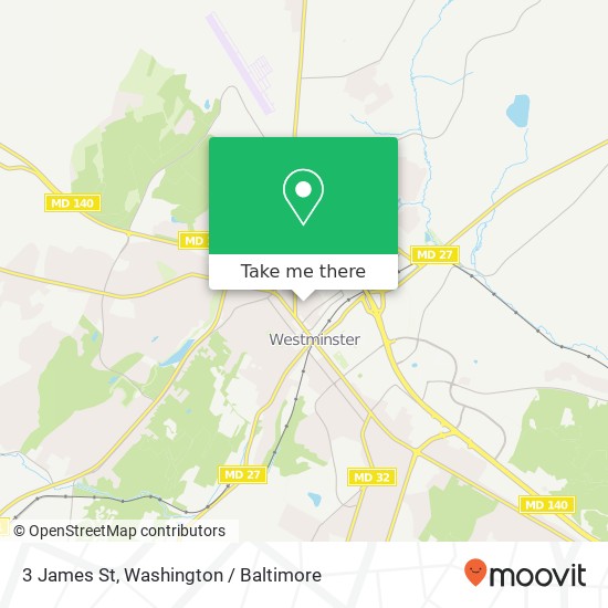 Mapa de 3 James St, Westminster, MD 21157