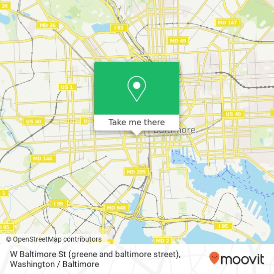 Mapa de W Baltimore St (greene and baltimore street), Baltimore, MD 21201