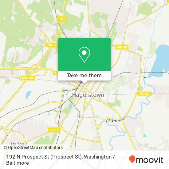 Mapa de 192 N Prospect St (Prospect St), Hagerstown, MD 21740