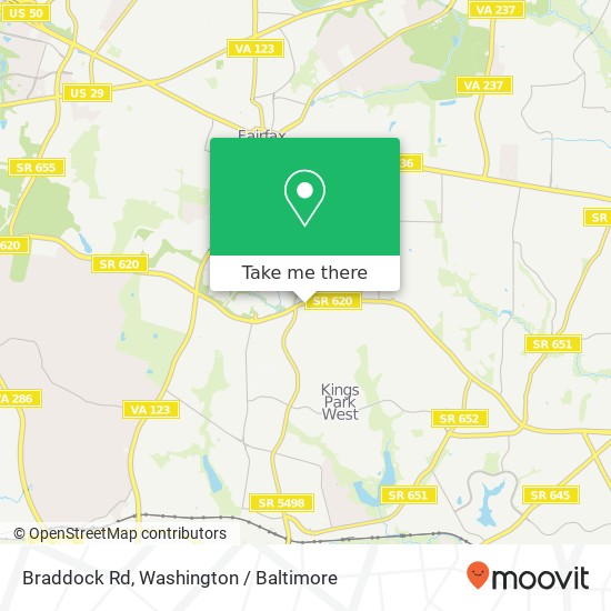 Mapa de Braddock Rd, Fairfax, VA 22032