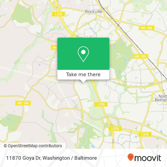 Mapa de 11870 Goya Dr, Potomac, MD 20854