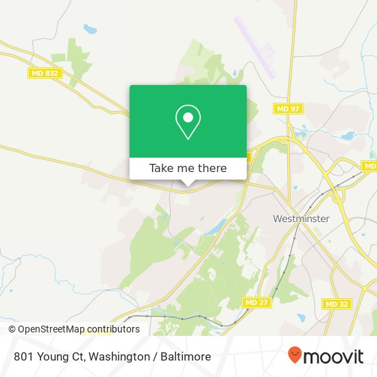 Mapa de 801 Young Ct, Westminster, MD 21158