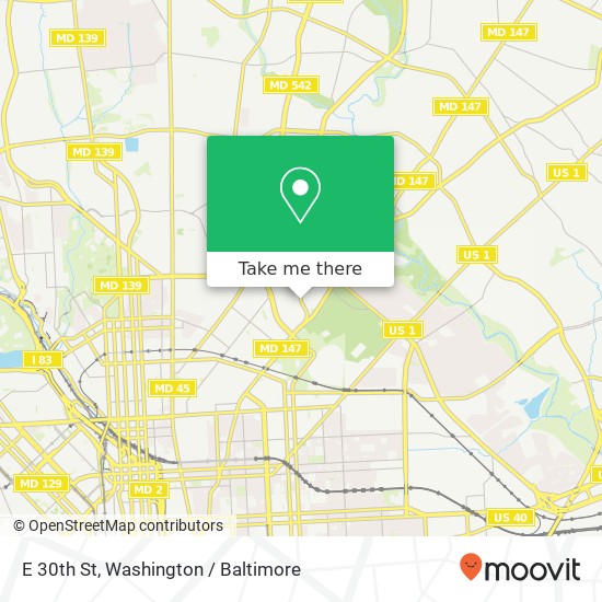 Mapa de E 30th St, Baltimore, MD 21218