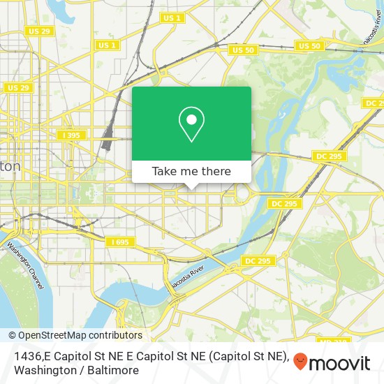 Mapa de 1436,E Capitol St NE E Capitol St NE (Capitol St NE), Washington, DC 20003