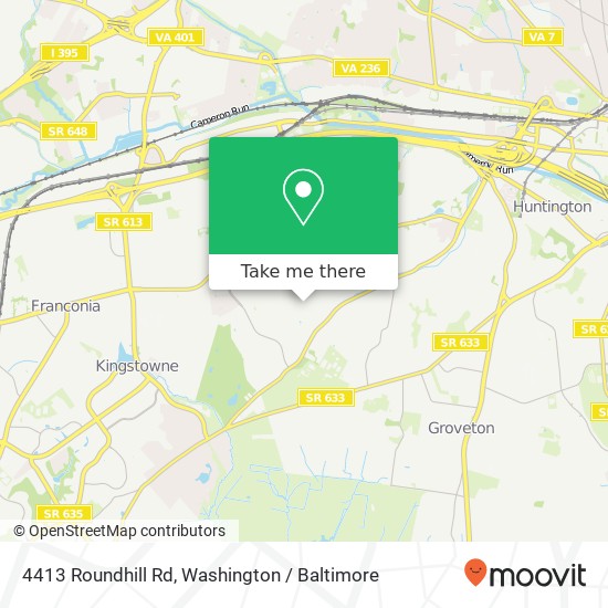 Mapa de 4413 Roundhill Rd, Alexandria, VA 22310