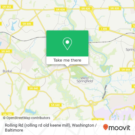 Mapa de Rolling Rd (rolling rd old keene mill), Springfield (WEST SPRINGFIELD), VA 22152