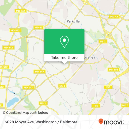 Mapa de 6028 Moyer Ave, Baltimore, MD 21206