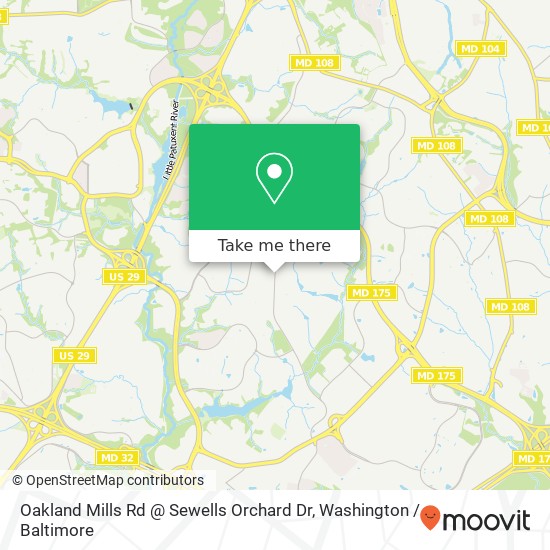 Mapa de Oakland Mills Rd @ Sewells Orchard Dr