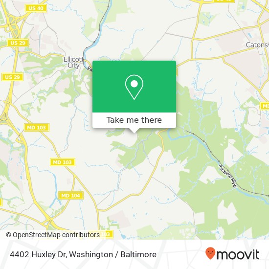 Mapa de 4402 Huxley Dr, Ellicott City, MD 21043