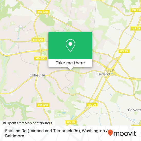 Mapa de Fairland Rd (fairland and Tamarack Rd), Silver Spring, MD 20904