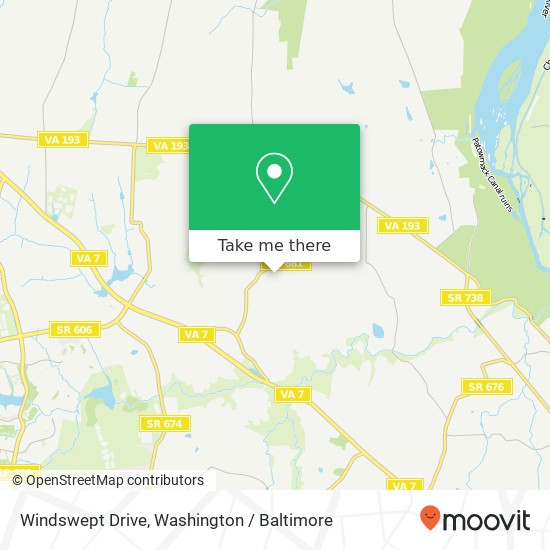 Mapa de Windswept Drive, Windswept Dr, Great Falls, VA 22066, USA