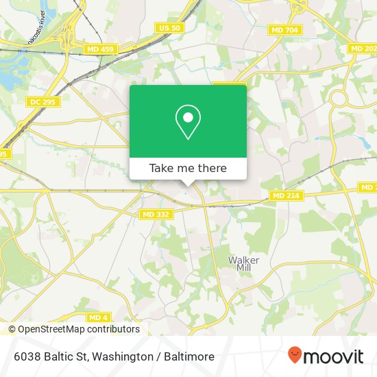 Mapa de 6038 Baltic St, Capitol Heights, MD 20743