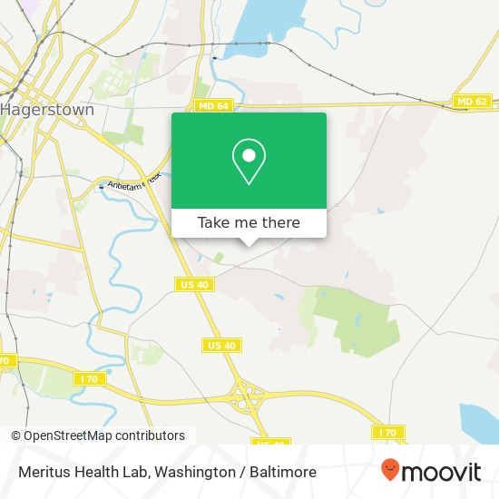 Mapa de Meritus Health Lab, 11110 Medical Campus Rd