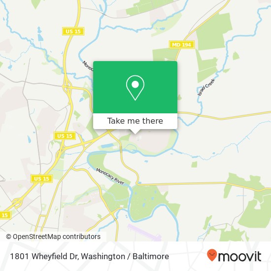 Mapa de 1801 Wheyfield Dr, Frederick, MD 21701