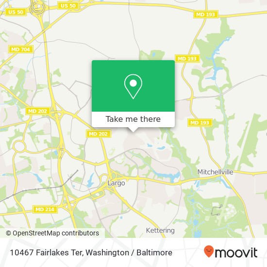 Mapa de 10467 Fairlakes Ter, Bowie, MD 20721