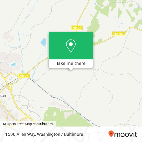 Mapa de 1506 Allen Way, Westminster, MD 21157