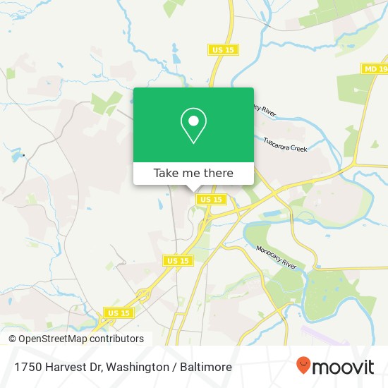 Mapa de 1750 Harvest Dr, Frederick, MD 21702