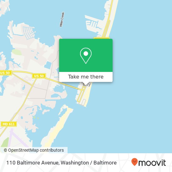 Mapa de 110 Baltimore Avenue, 110 Baltimore Ave, Ocean City, MD 21842, USA