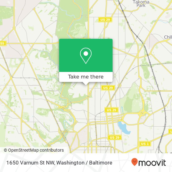 1650 Varnum St NW, Washington, DC 20011 map