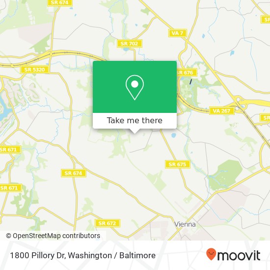 Mapa de 1800 Pillory Dr, Vienna, VA 22182