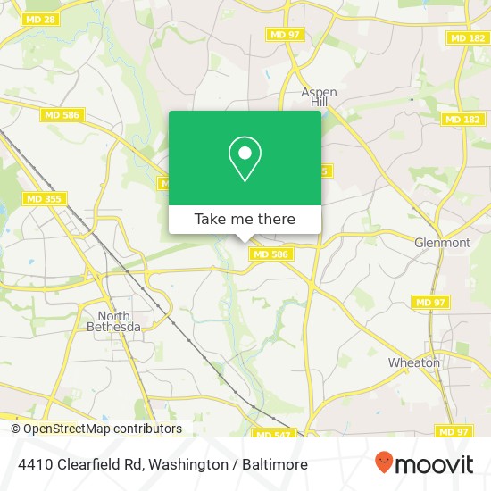 Mapa de 4410 Clearfield Rd, Silver Spring, MD 20906