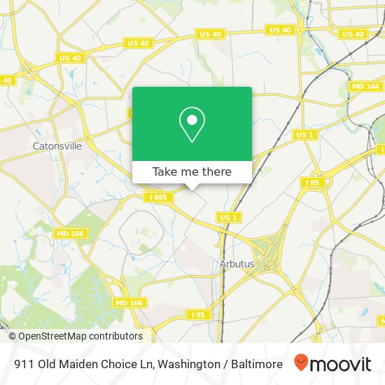 Mapa de 911 Old Maiden Choice Ln, Halethorpe, MD 21227