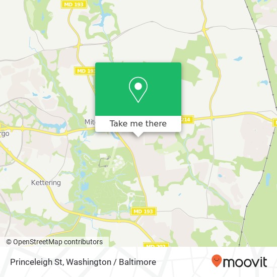 Mapa de Princeleigh St, Upper Marlboro, MD 20774