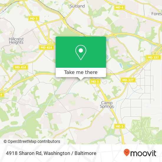 Mapa de 4918 Sharon Rd, Temple Hills, MD 20748