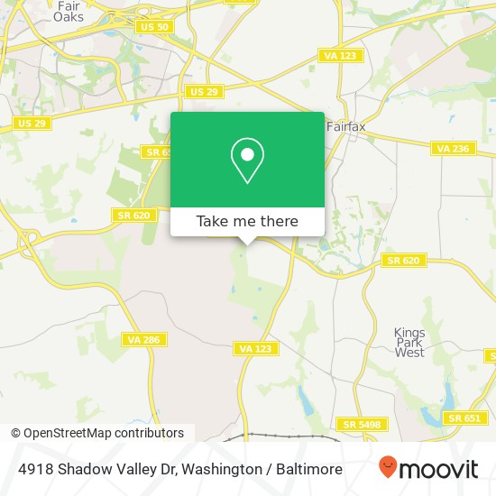 4918 Shadow Valley Dr, Fairfax, VA 22030 map