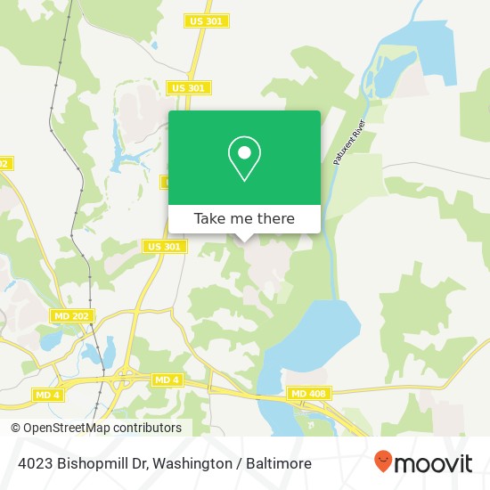 Mapa de 4023 Bishopmill Dr, Upper Marlboro, MD 20772