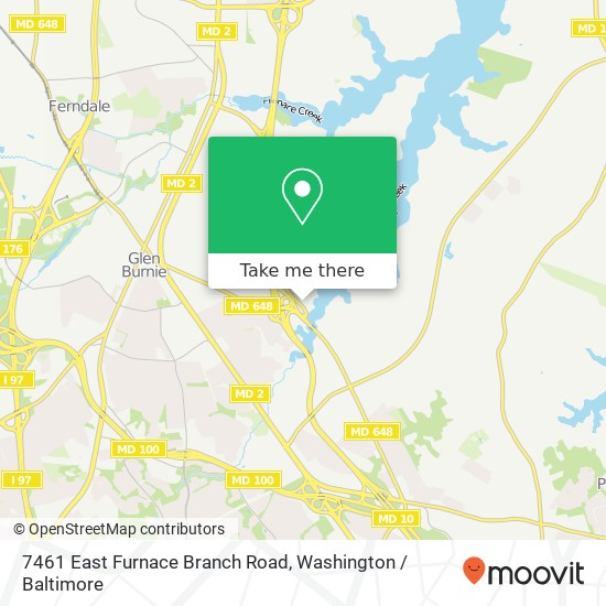 Mapa de 7461 East Furnace Branch Road, 7461 E Furnace Branch Rd, Glen Burnie, MD 21060, USA