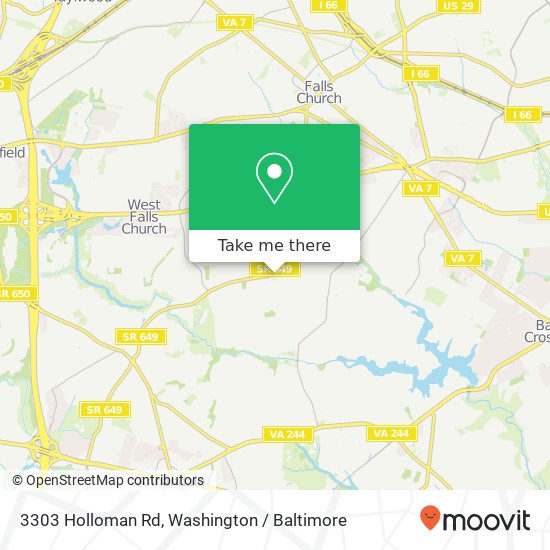 Mapa de 3303 Holloman Rd, Falls Church, VA 22042