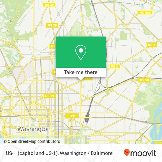 Mapa de US-1 (capitol and US-1), Washington, DC 20002