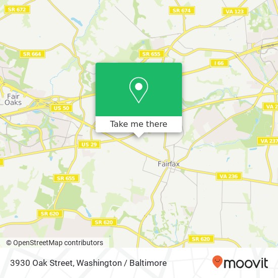 Mapa de 3930 Oak Street, 3930 Oak St, Fairfax, VA 22030, USA