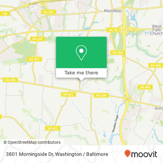 Mapa de 3801 Morningside Dr, Fairfax, VA 22031