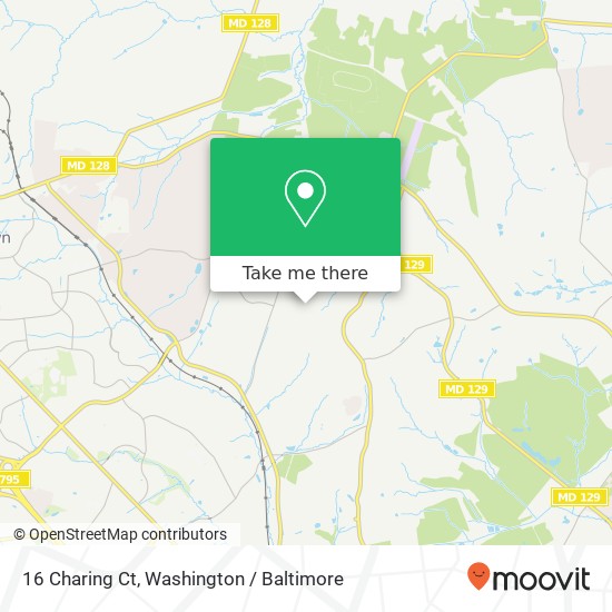 Mapa de 16 Charing Ct, Owings Mills, MD 21117