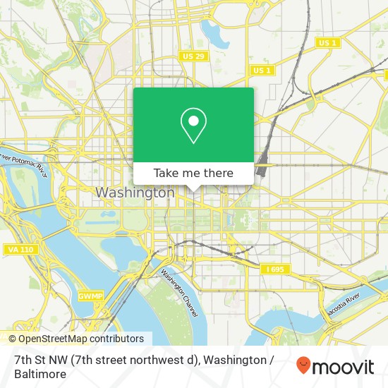 7th St NW (7th street northwest d), Washington, DC 20004 map