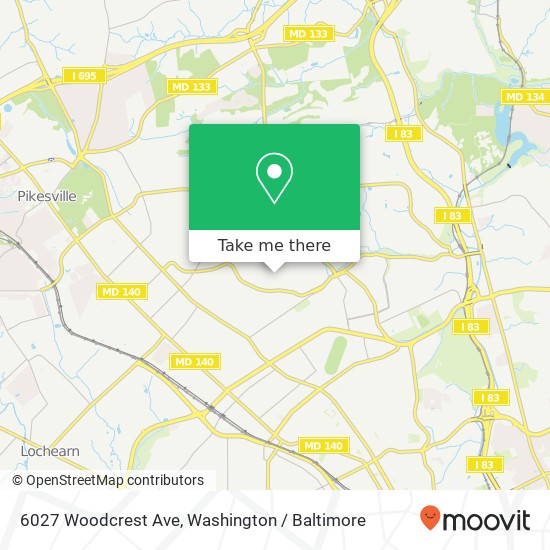 Mapa de 6027 Woodcrest Ave, Baltimore, MD 21209