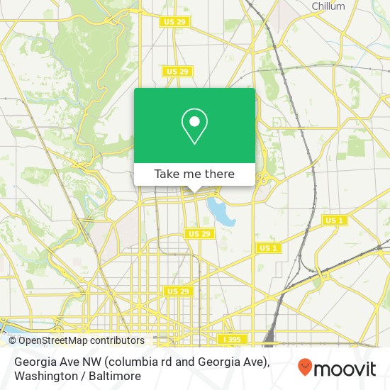 Mapa de Georgia Ave NW (columbia rd and Georgia Ave), Washington, DC 20001