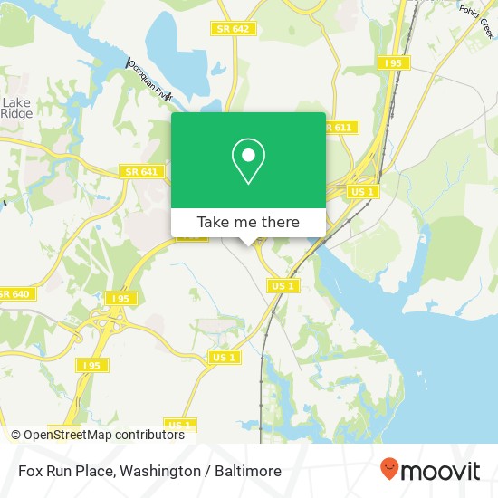 Mapa de Fox Run Place, Fox Run Pl, Woodbridge, VA 22191, USA