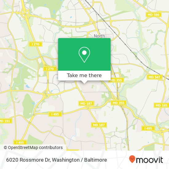 Mapa de 6020 Rossmore Dr, Bethesda, MD 20814