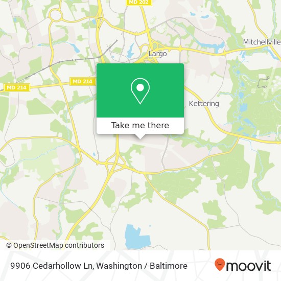 Mapa de 9906 Cedarhollow Ln, Upper Marlboro, MD 20774