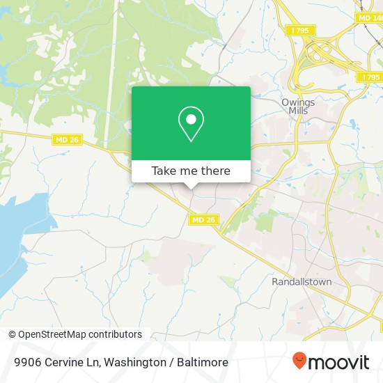 Mapa de 9906 Cervine Ln, Randallstown, MD 21133