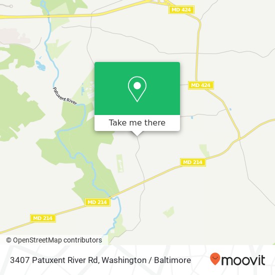 Mapa de 3407 Patuxent River Rd, Davidsonville, MD 21035