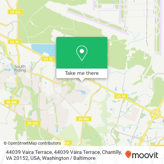 Mapa de 44039 Vaira Terrace, 44039 Vaira Terrace, Chantilly, VA 20152, USA