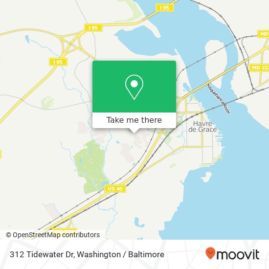 Mapa de 312 Tidewater Dr, Havre de Grace, MD 21078