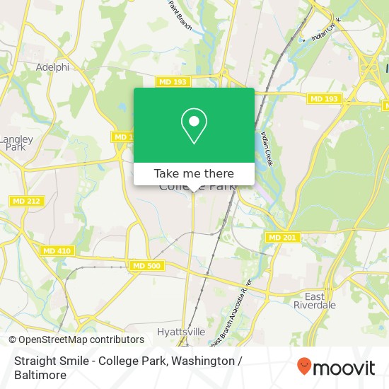 Mapa de Straight Smile - College Park, 7305 Baltimore Ave