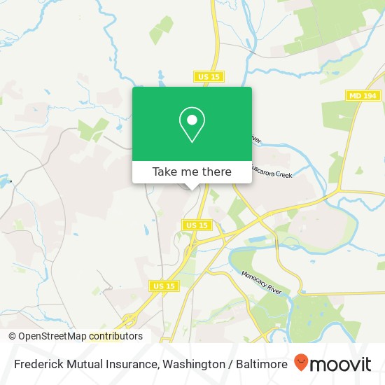 Mapa de Frederick Mutual Insurance, 57 Thomas Johnson Dr