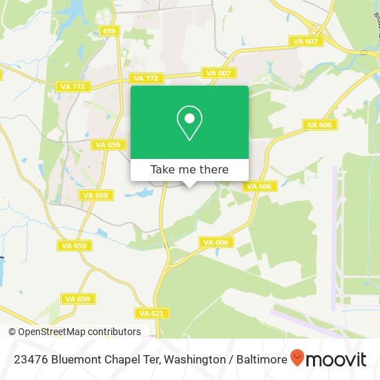Mapa de 23476 Bluemont Chapel Ter, Ashburn, VA 20148